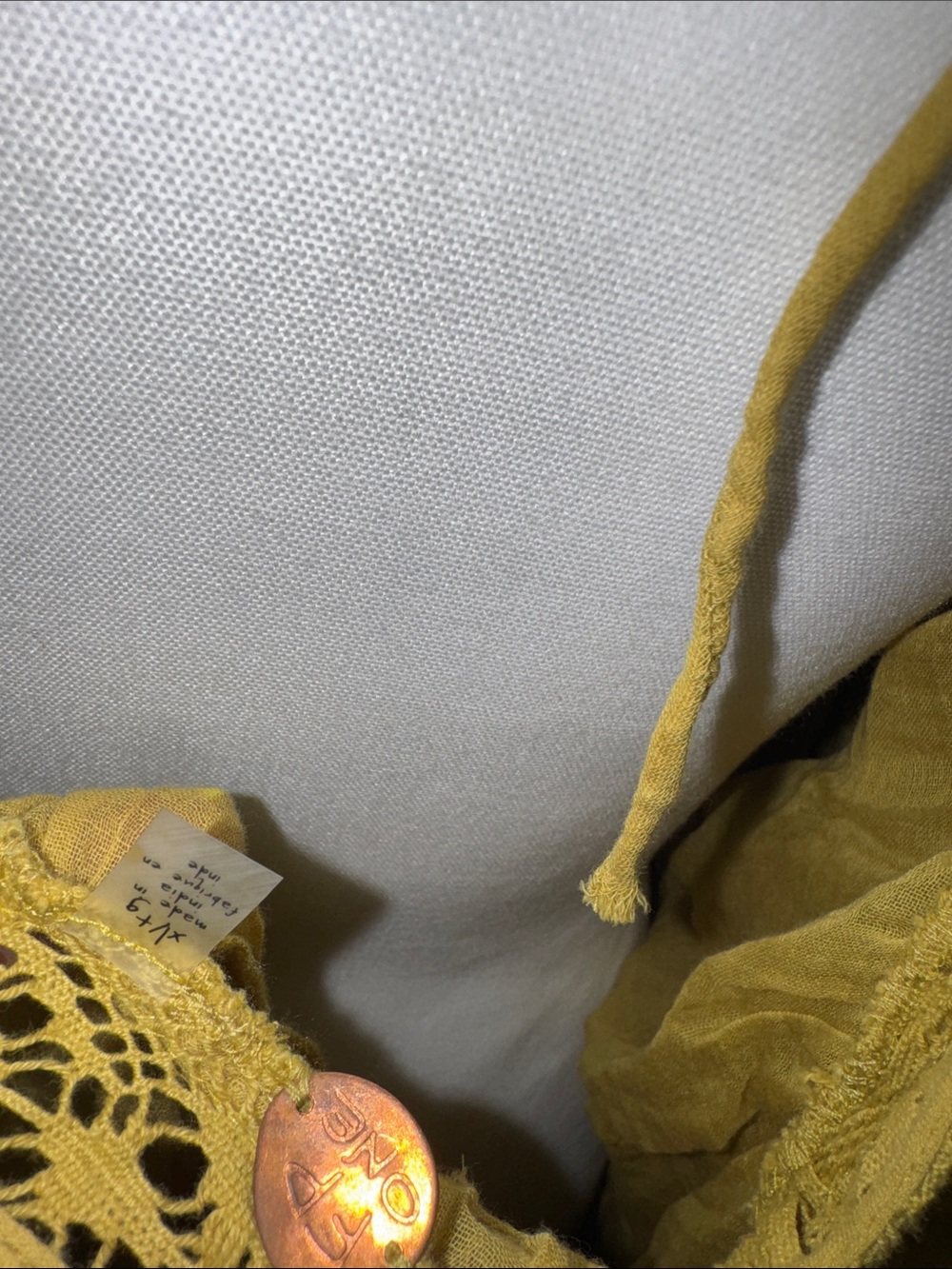 Free People Mustard Yellow Boho Pintuck Tunic - Picture 9 of 12